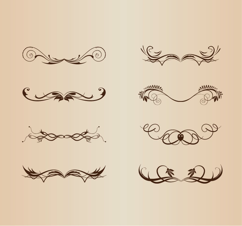 Vector Illustration of Decorative Border and Frame Element Set | Free