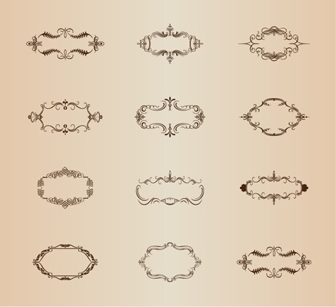 Retro Ornamental Frames Vector Set
