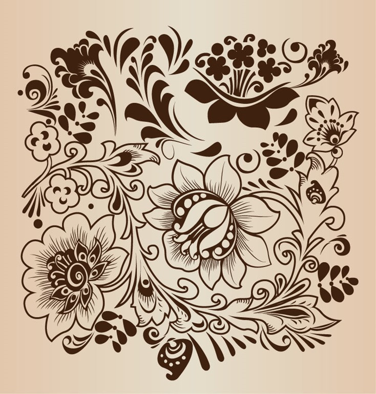 Decorative Flower Pattern Vector Illustration | Free Vector Graphics