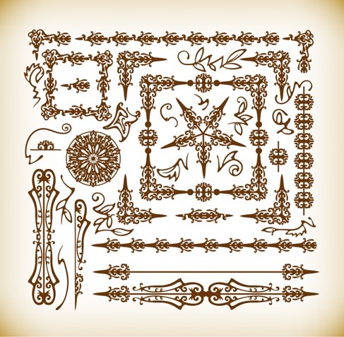 Vector Illustration Set of Vintage Decoration Design Elements