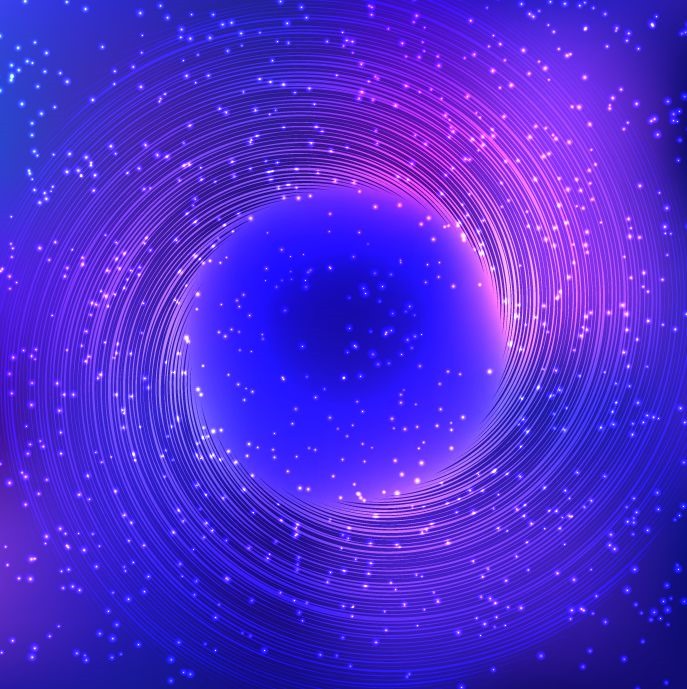 Abstract Space Galaxy Background with Light and Stars | Free Vector