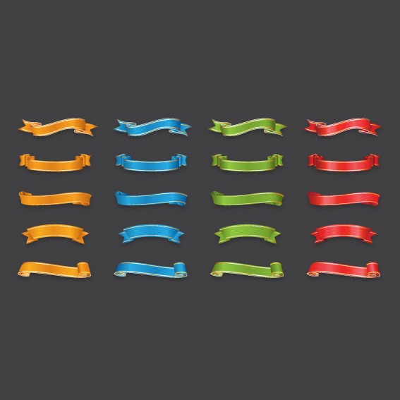 Colorful Ribbons Vector Set Free Vector Graphics All Free 