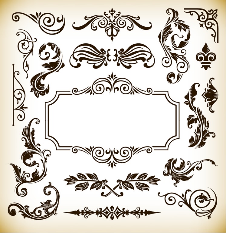 vintage pattern frame decoration vector graphics free vector