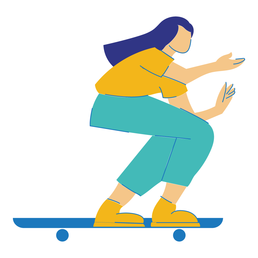 Girl Skate Vector Illustration