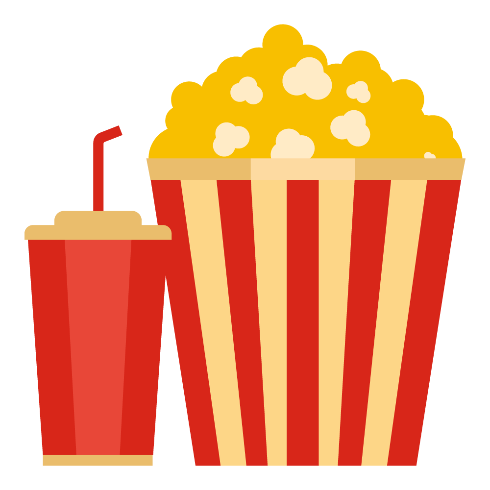 Popcorn and Drink Vector Illustration