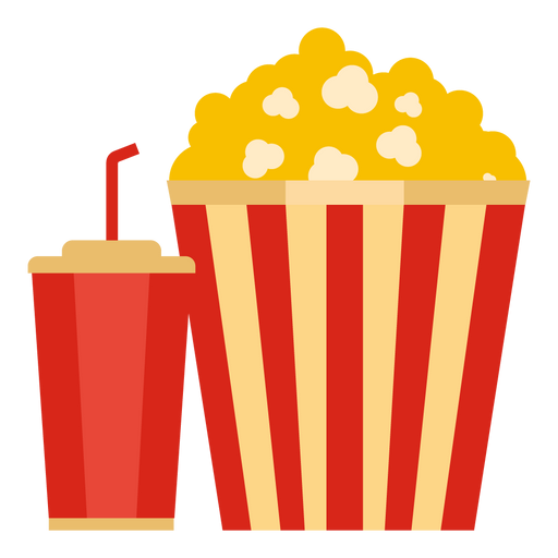 Popcorn and Drink Vector Illustration