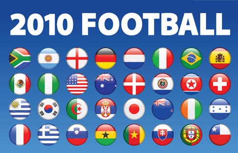 2010 Soccer World Cup Teams Logo Vector