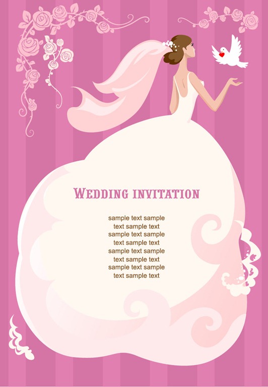 Wedding Invitation Vector Illustration