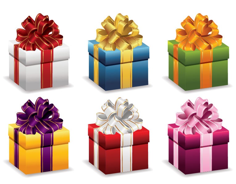 Gift Boxes with Ribbon Vector Illustration