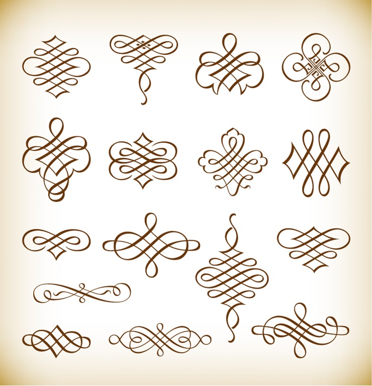 Vector Illustration of Vintage Calligraphic Design Elements