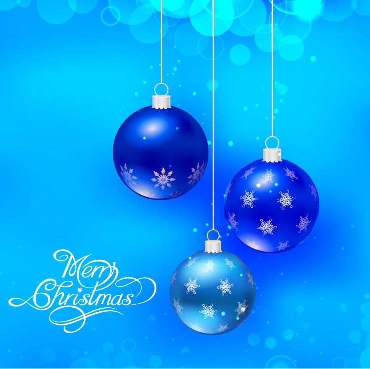 Vector Blue Christmas Holidays Background
