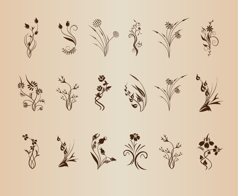 Set of Floral Design Element Vector