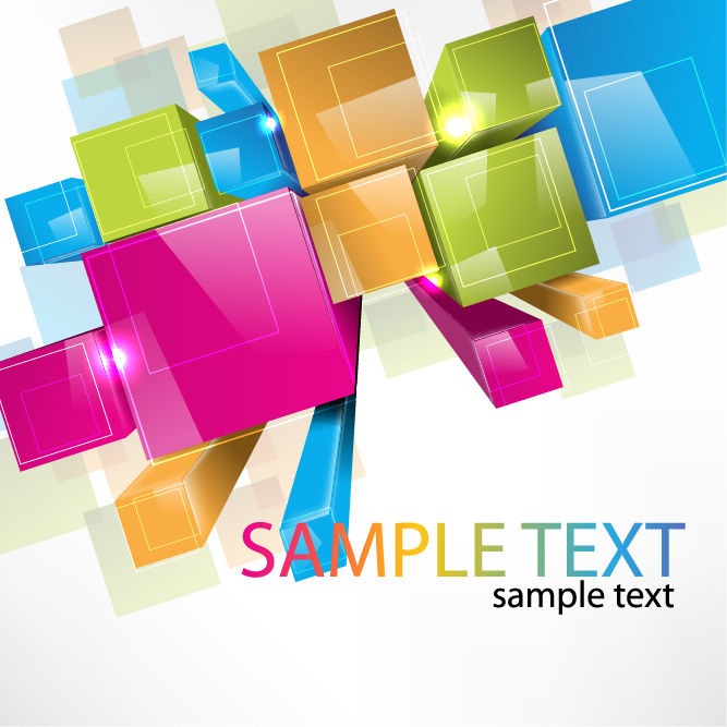 Colorful 3D Cubes Vector Background