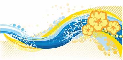 Free Wave Curve Floral Vector Graphic