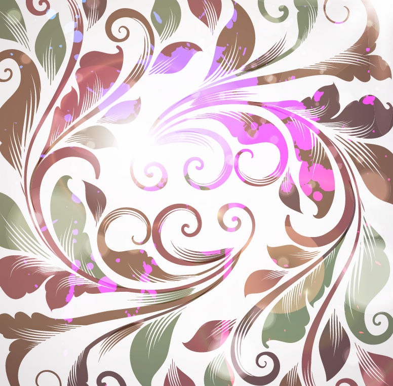 Free Retro Floral Background Vector Illustration