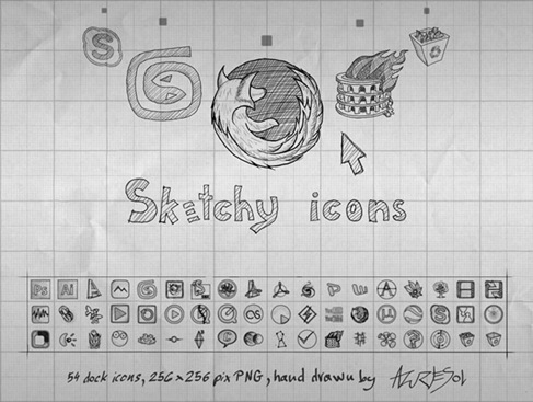 Sketchy &ndash; Hand Drawn Social Media Icon Set