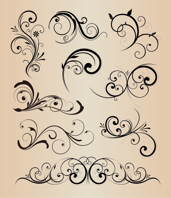 Vector Collection of Design Floral Elements