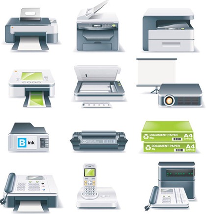 Printers, Fax Machines, Projectors and Other Office Equipment Vector