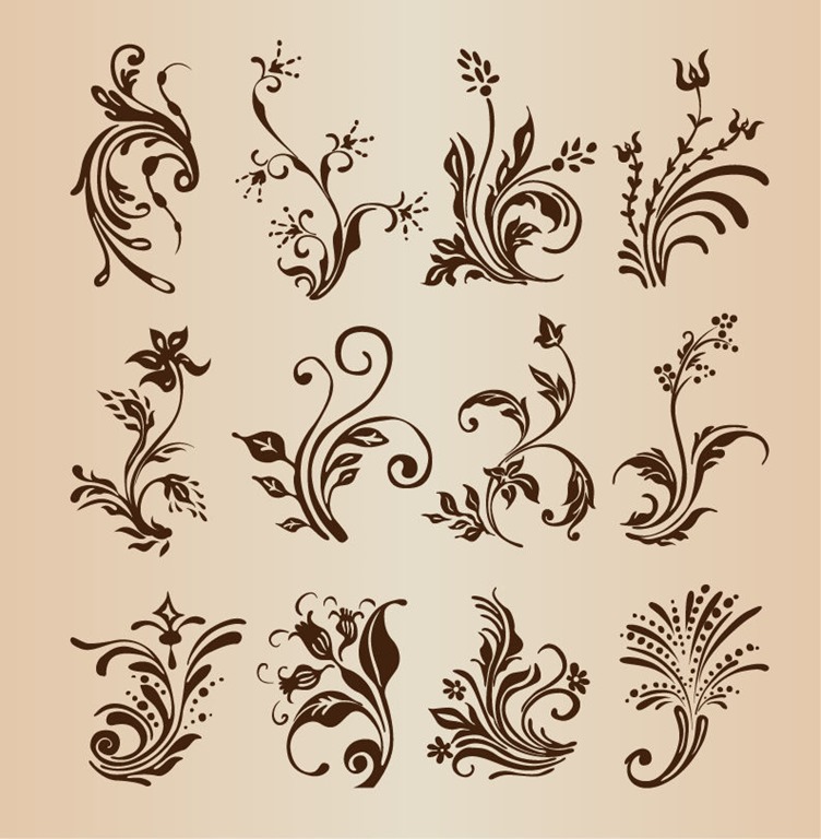 Collection of Vector Floral Design Elements