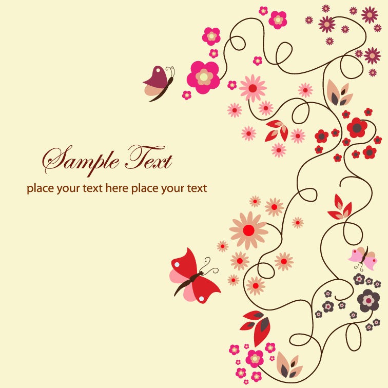 Free Vector Floral Greeting Card