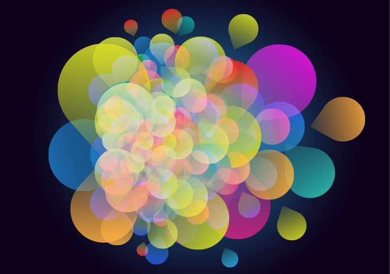 Abstract Colorful Design on Dark Background Vector Illustration