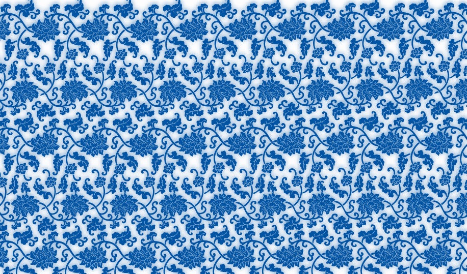 Blue and White Porcelain Seamless Vector Background