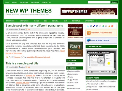 Free WordPress Theme - Groove Green