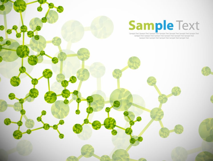 Abstract Green Molecule Background Vector Illustration