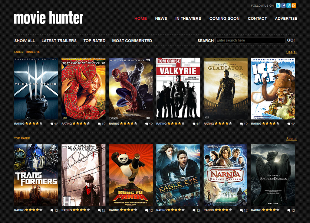 Free Website Template - Movie Hunter
