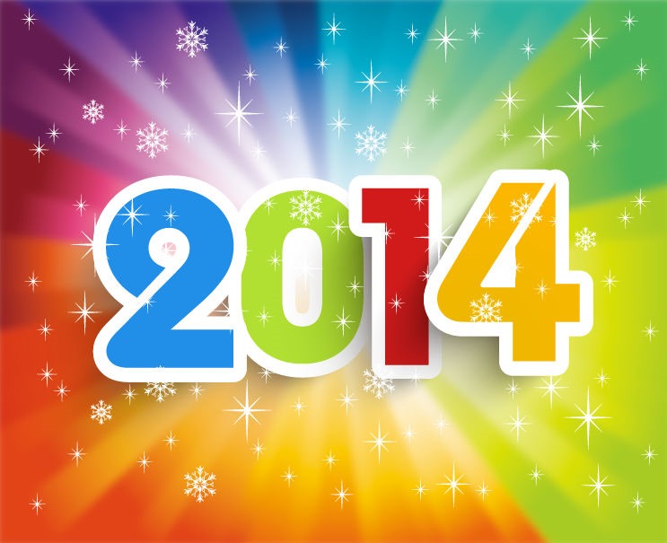 Happy New Year 2014 Colorful Background Vector Illustration