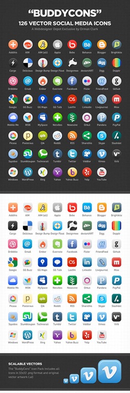 126 Vector Social Media Icons