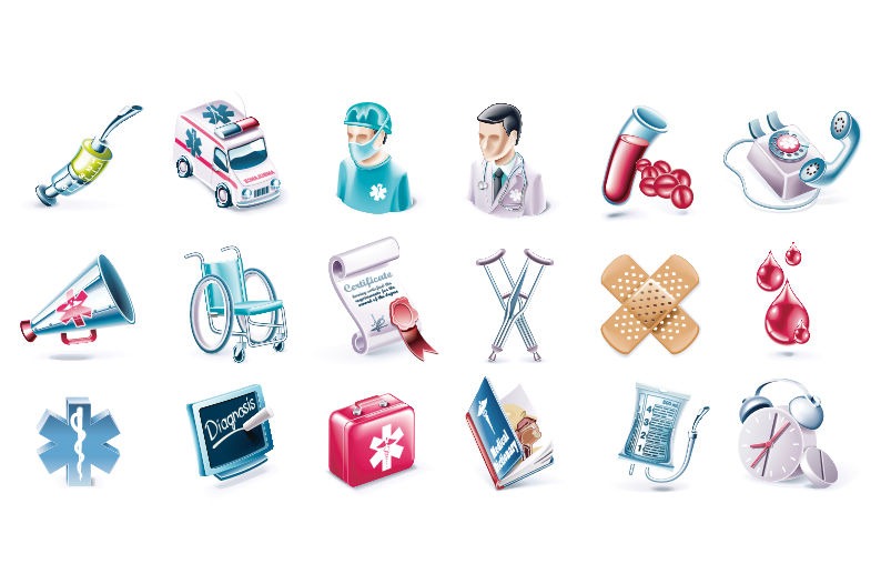 Health and Medical Vector Icon Set