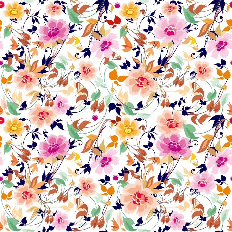 Flowers Seamless Pattern Element Vector Background
