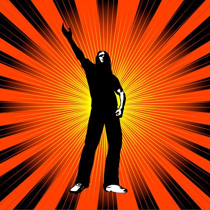People in The Radiant Background Vector Material