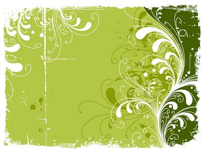 Trend Green Flowers Pattern Vector