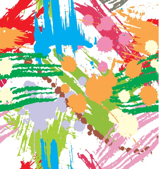 Colourful Paint Blots Seamless Background Vector
