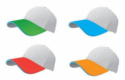 Colourful Baseball Caps Vector