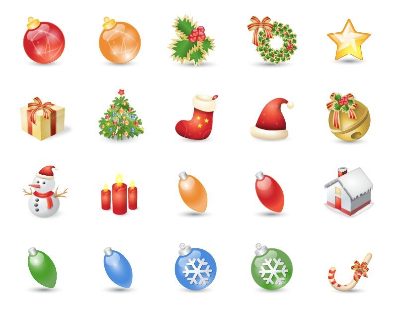 Christmas Icons Set Vector Illustration
