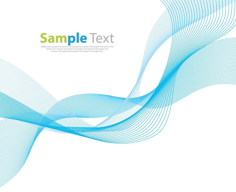 Vector Illustration of Blue Wave Lines Abstract Background