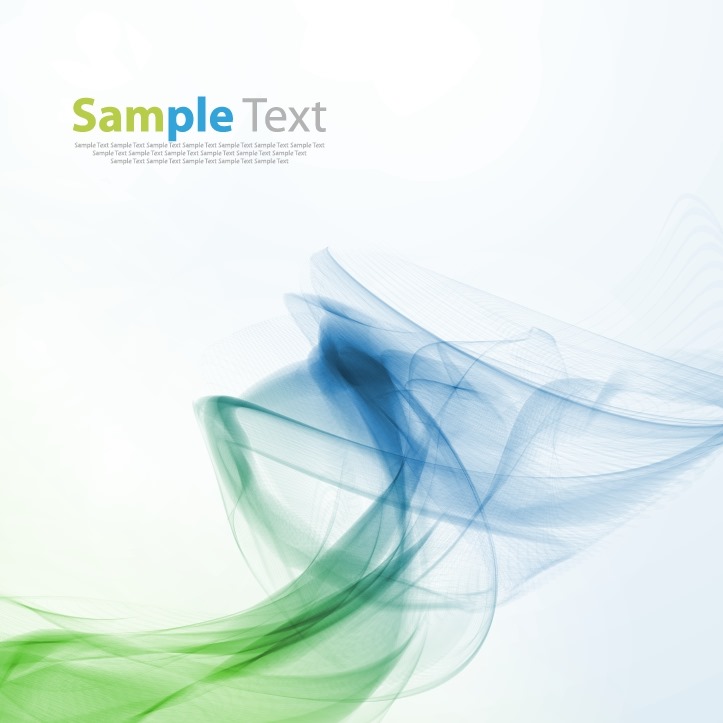 Abstract Blue Green Wave Smoke Background Vector