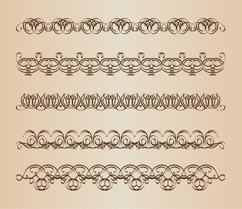 Decorative Calligraphic Borders Vector Set