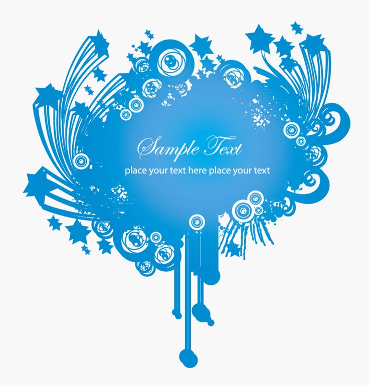 Blue Frame Decoration Vector Graphic