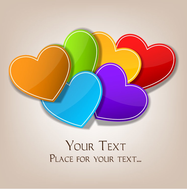Valentines Day Colorful Hearts Background Vector