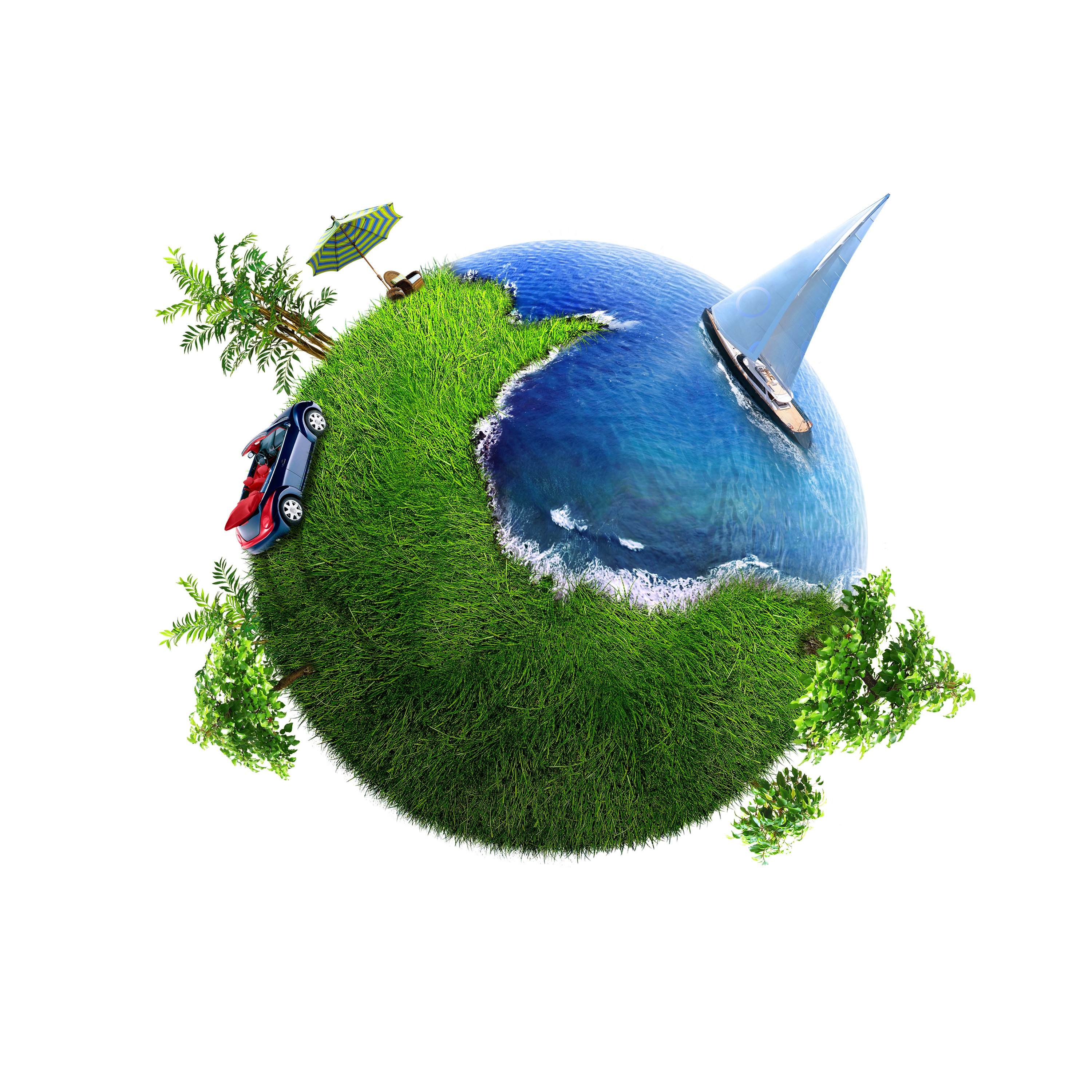 Conceptual Symbol of a Green Earth Globe Graphics