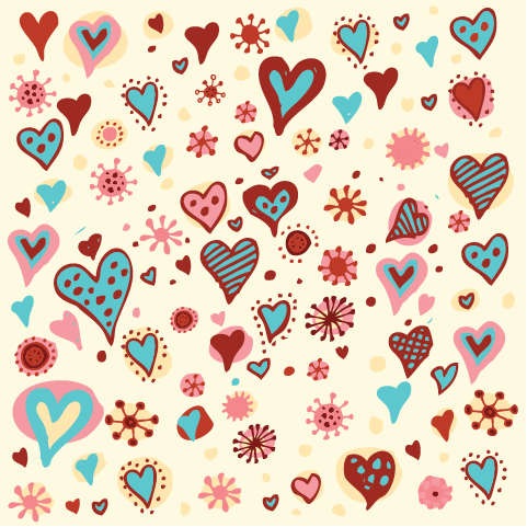 Valentine's Day Hearts Pattern Vector Graphic