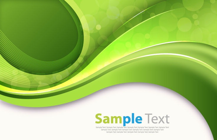 Abstract Green Curves Vector Image