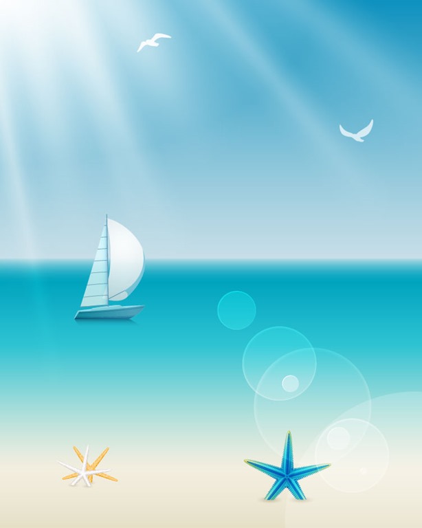 Beach Sea Summer Vector Illustration