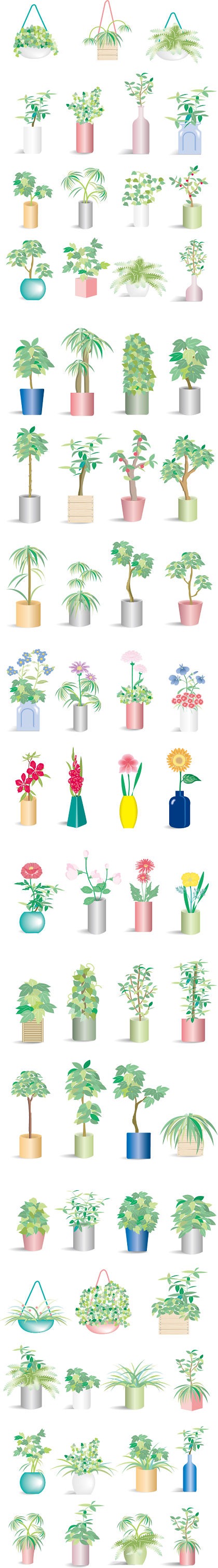 66 Potted Plants Vector