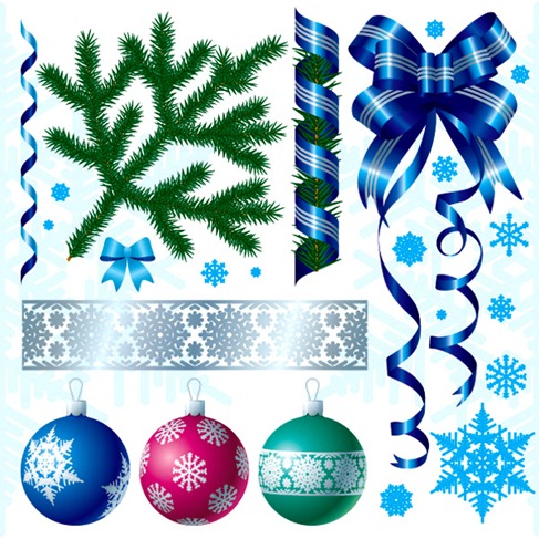 A Variety of Christmas Decorations Vector Material
