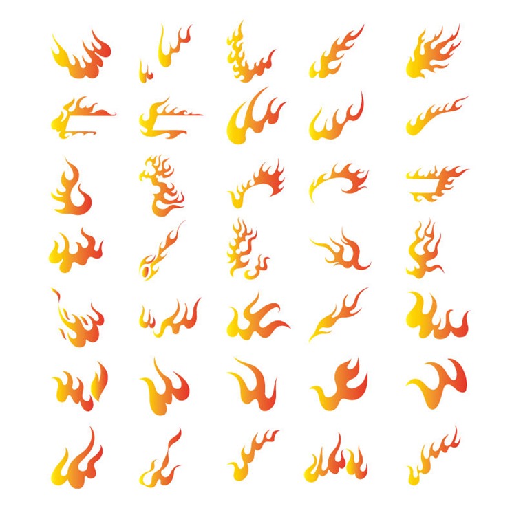 Vector Collection of Different Fire Symbols